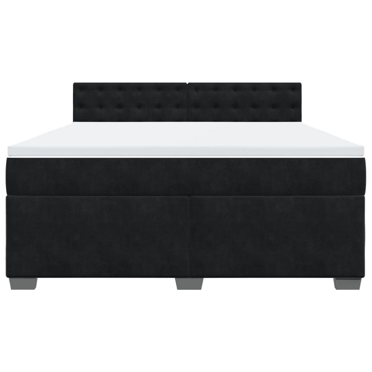 BOXSPRINGBETT 180/200 Cm Schwarz Samt - Schwarz, Textil (180/200cm) - vidaXL