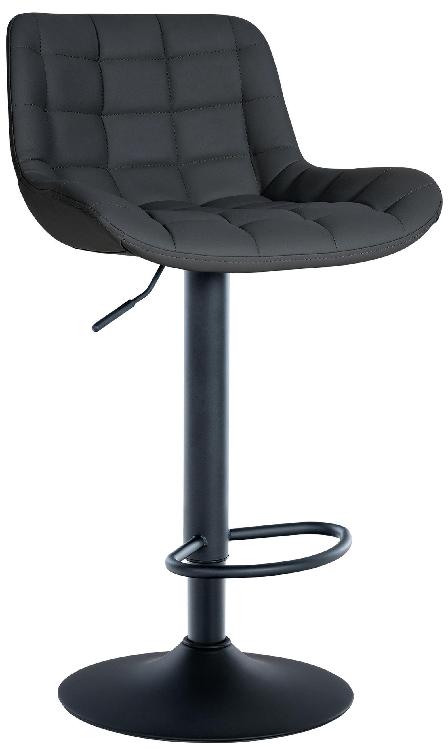 BARHOCKER Tower Kunstleder schwarz - Schwarz, Kunststoff/Metall (48/105/54cm) - TPFLiving