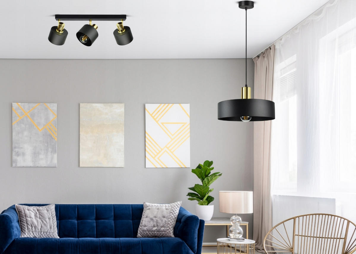 DECKENLEUCHTE BLACKSPOT - Goldfarben/Schwarz, Metall (12/60/20cm) - kiki design