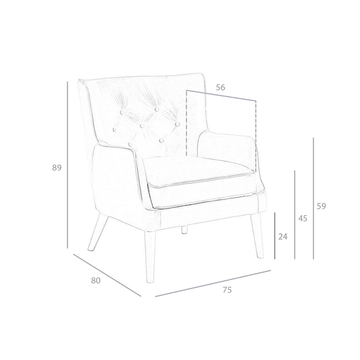 CHESTERFIELD-SESSEL Chester-Sessel aus braunem Leder 75/80/89 cm - Nussbaumfarben/Braun, Leder (75/89/80cm) - ANGEL CERDA