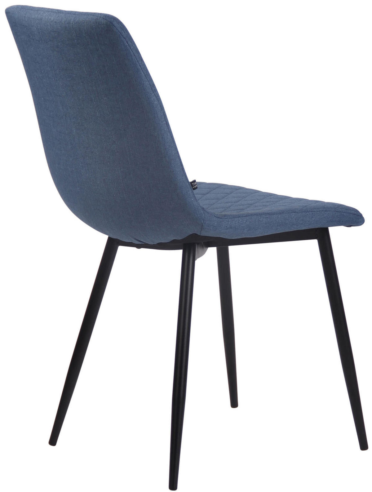 STUHL 4er Set Stoff blau - Blau/Schwarz, Textil/Metall (45/83/57cm) - CLP