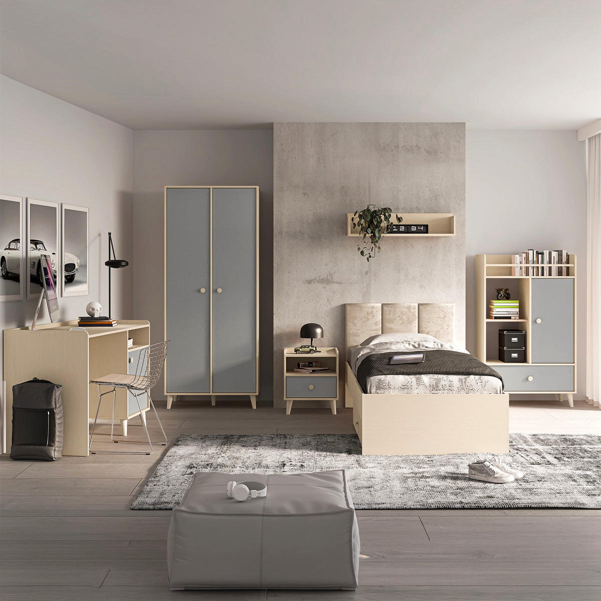 BÜCHERREGAL Alycia Beige - Grau - Holzeffekt - Grau, Holz (80/132/40cm) - Petits-meubles