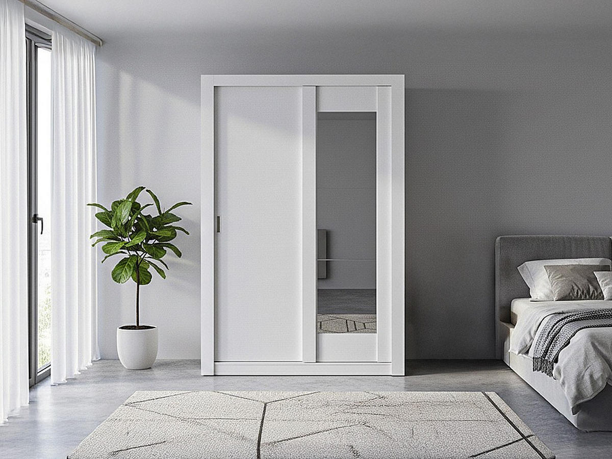 KLEIDERSCHRANK - 152.4cm x 52cm - Holzspan - weiß - PETTERI - Weiß, Holz (152.4/219/52cm) - Vente-Unique