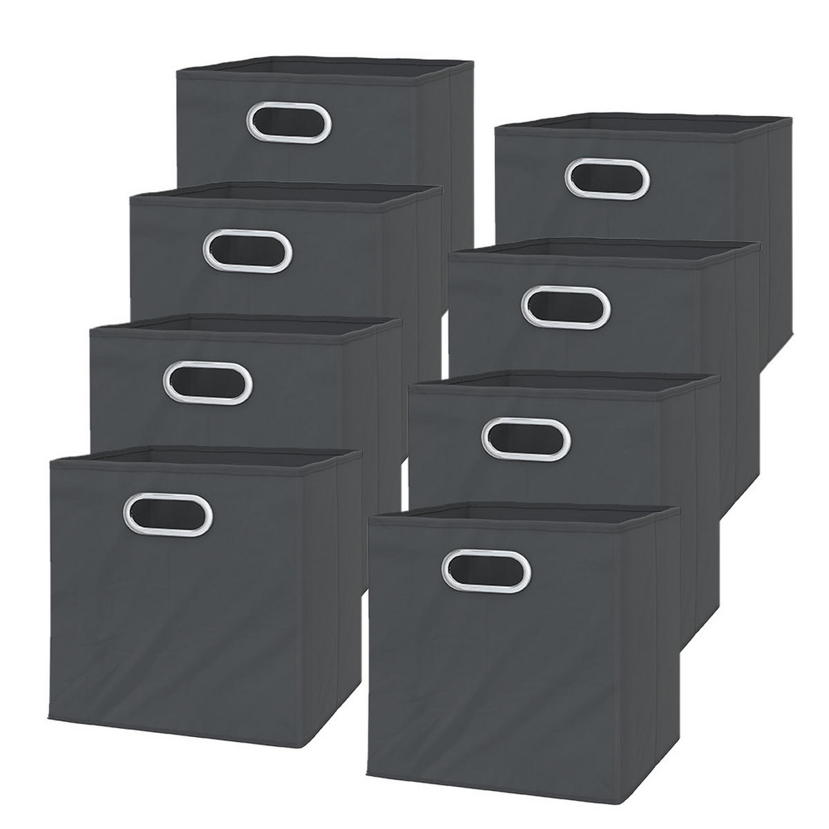 FALTBOX Anthrazit 30 x 30 cm 8er Set - Anthrazit, Wellpappe (30/30cm) - Vicco
