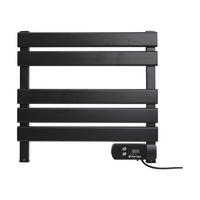 HANDTUCHTROCKNER Schwarz mit Elektrosystem und Wandhalterung 100 W - Schwarz, Metall (56/52/5cm) - Purline