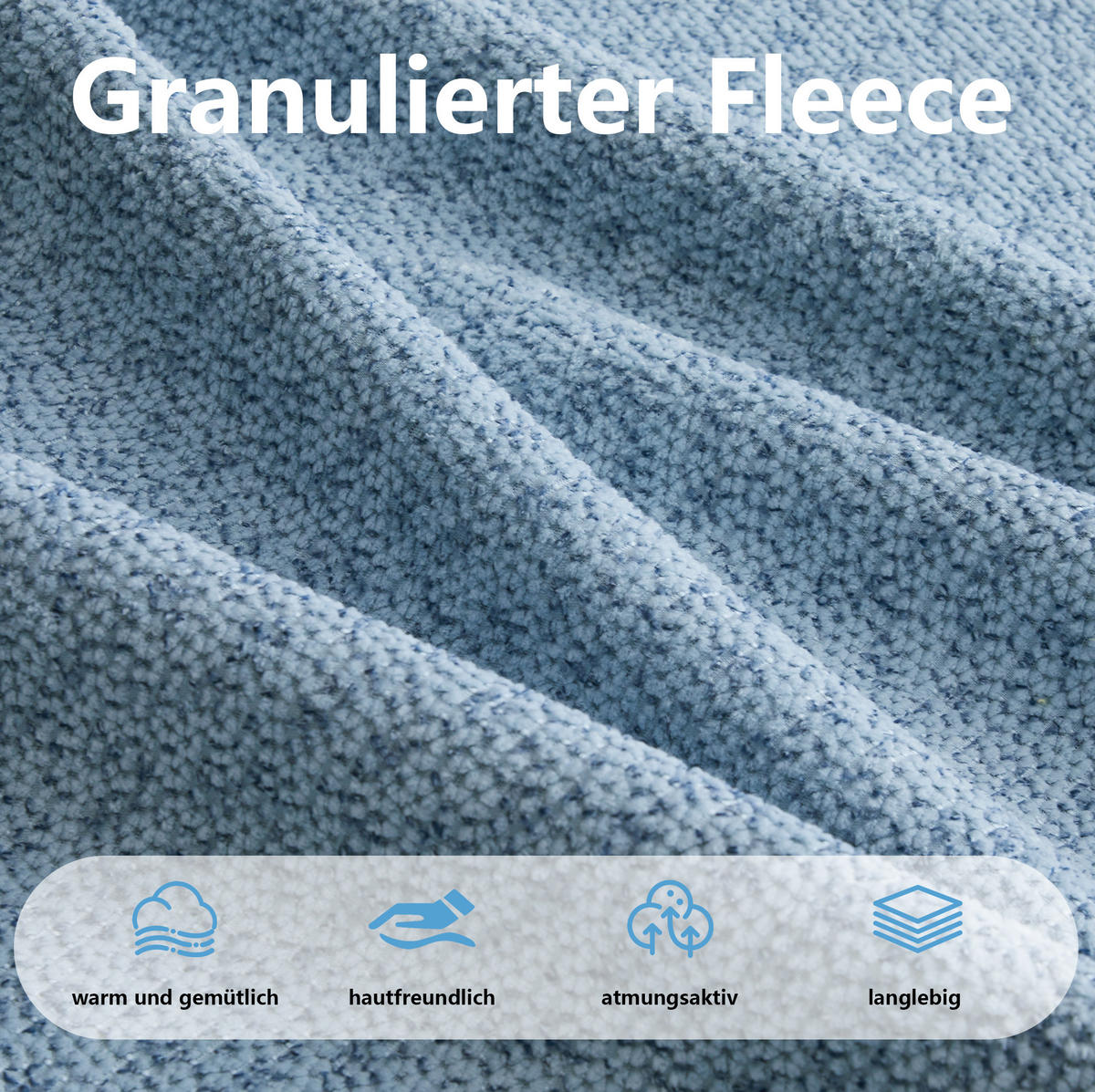 SOFA modular rahmenlos Granular Fleece Blue - Blau, Textil (288/79/104cm) - IVMEU