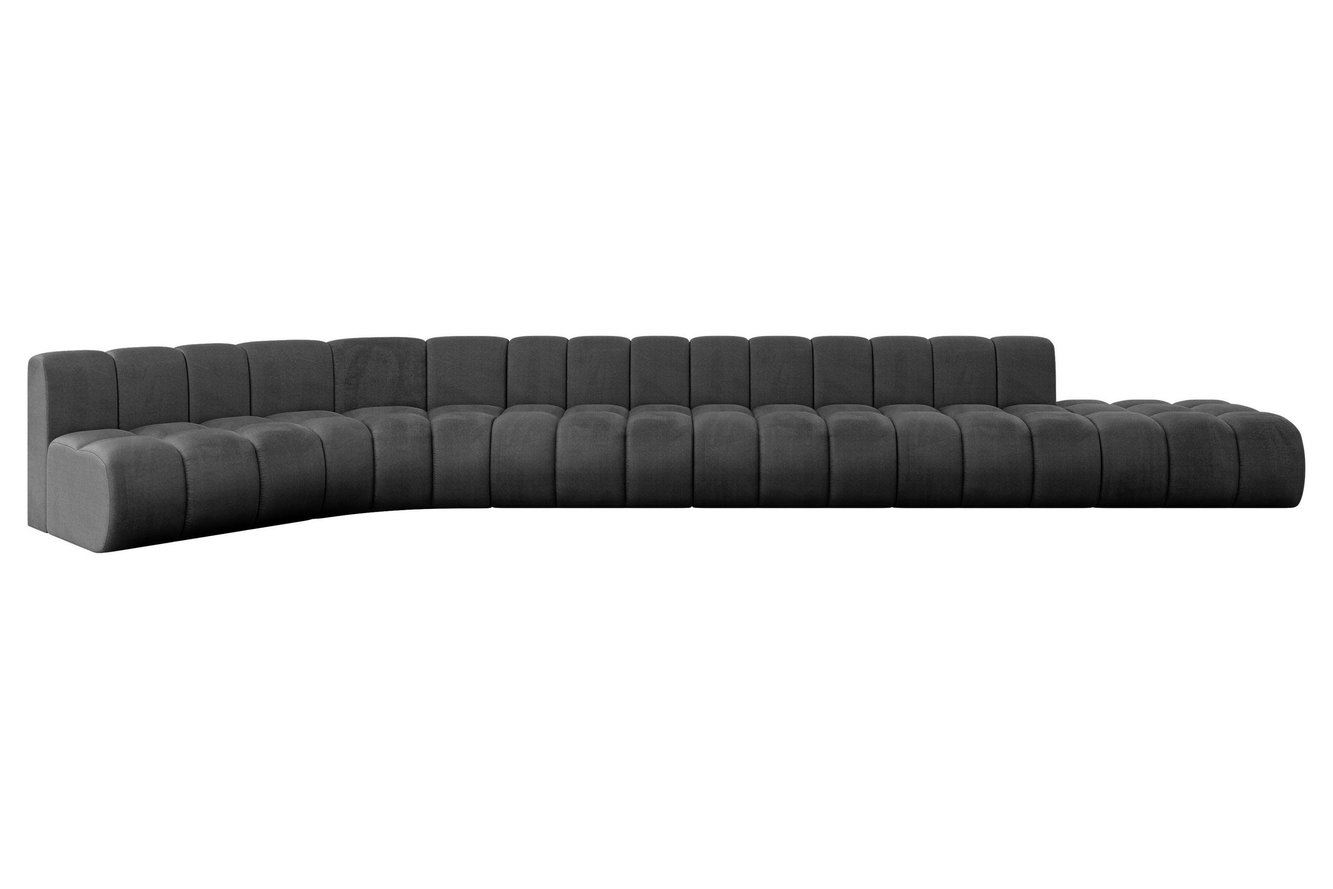 ECKSOFA modulares Sofa Brilo-L3 - 562x174x70 cm Schwarz - Schwarz, Holzwerkstoff/Textil (562/174cm) - ALTDECOR