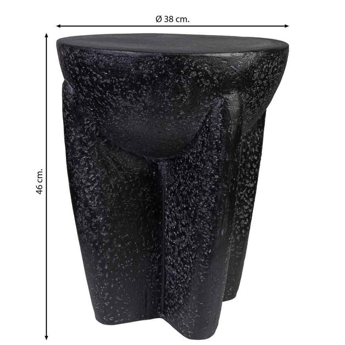 BEISTELLTISCH aus magnesium 38x38x46cm - Schwarz, Stein (46/38/38cm) - Wanderlust