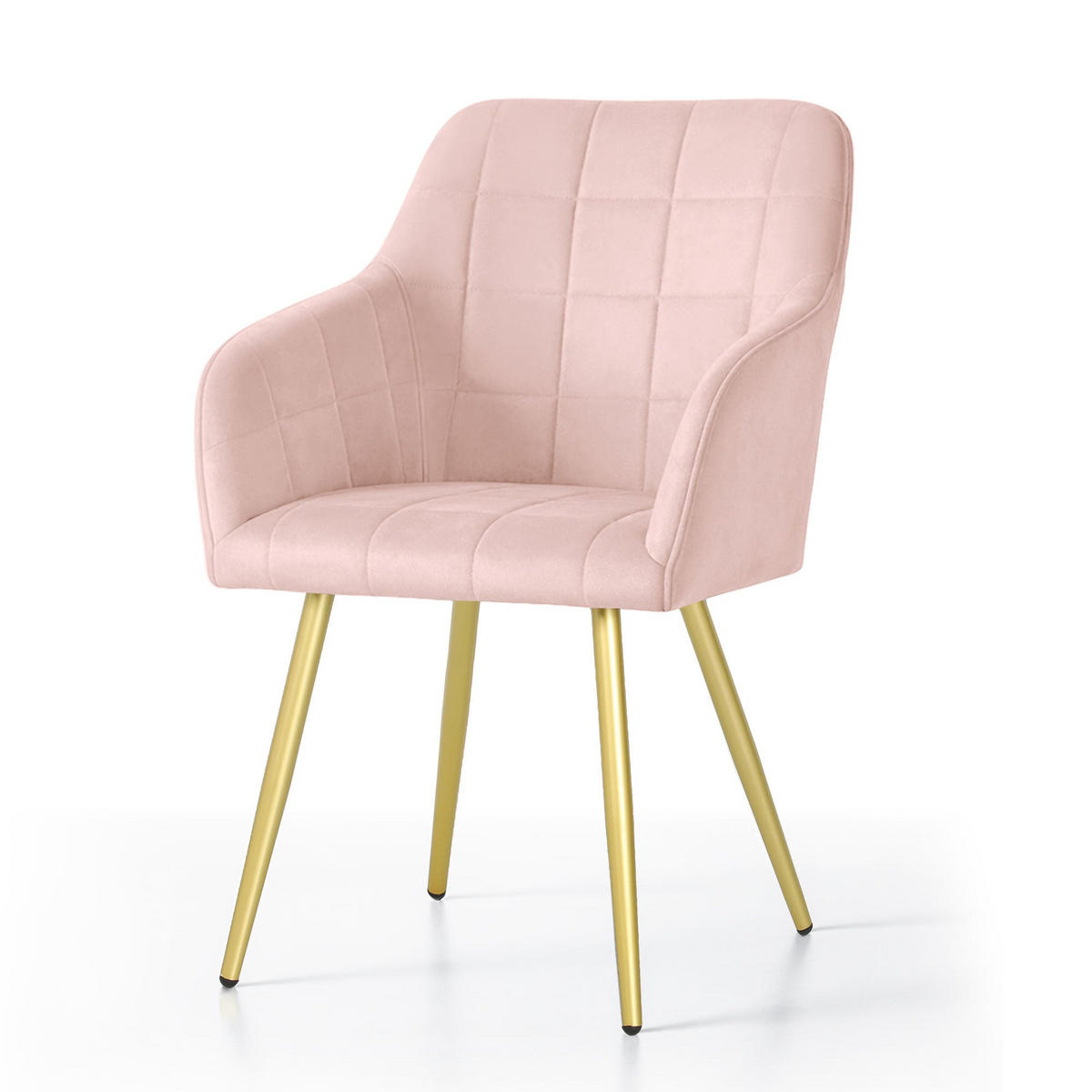 POLSTERSTUHL 6er Set, Metallbeine Rosa, Gold 54/82/58 - Rosa, Textil (54/82/58cm) - RAUMHIRSCH FURNITURE