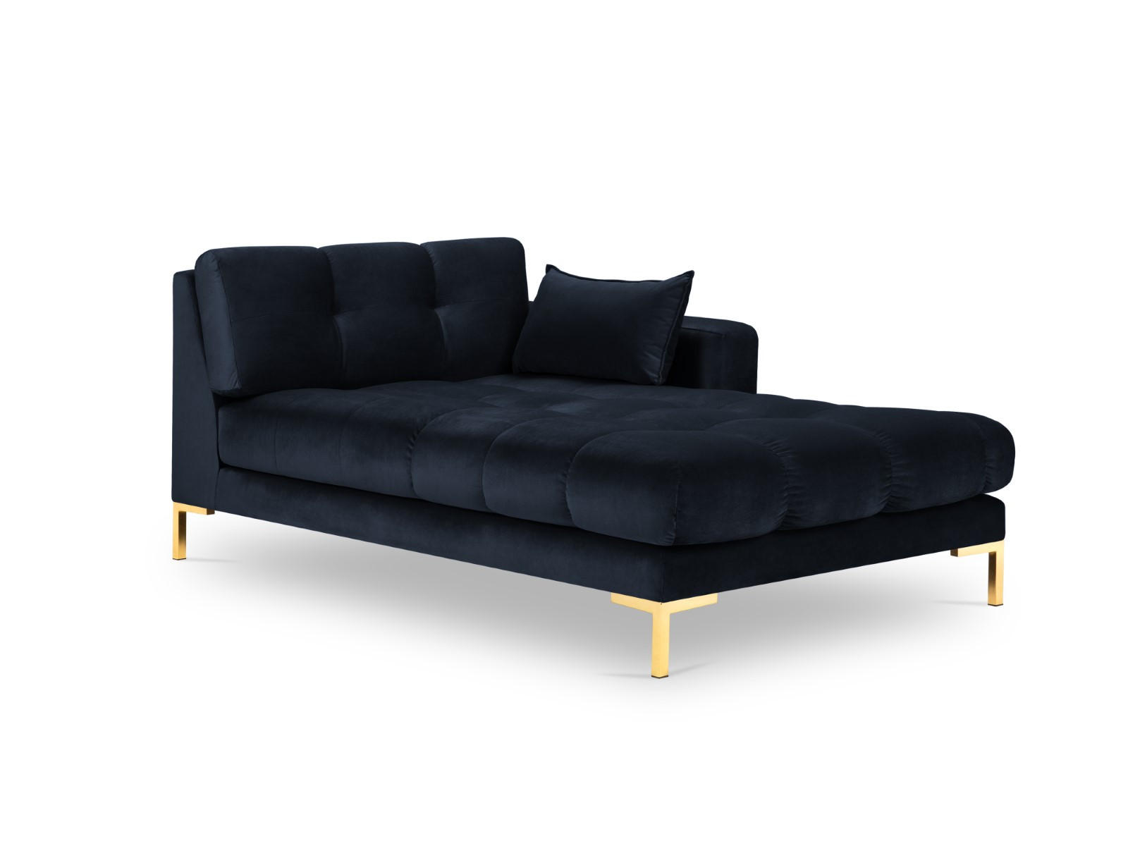 CHAISELONGUE rechts Mamaia aus Samt dunkelblau - Dunkelblau, Textil (102/75/185cm) - Micadoni