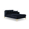 CHAISELONGUE rechts Mamaia aus Samt dunkelblau - Dunkelblau, Textil (102/75/185cm) - Micadoni