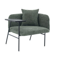 SESSEL mit Beistelltisch und Staufächern, DE-42266, Smaragdgrün - Grün, Metall (86/71/72cm) - ComfortXL