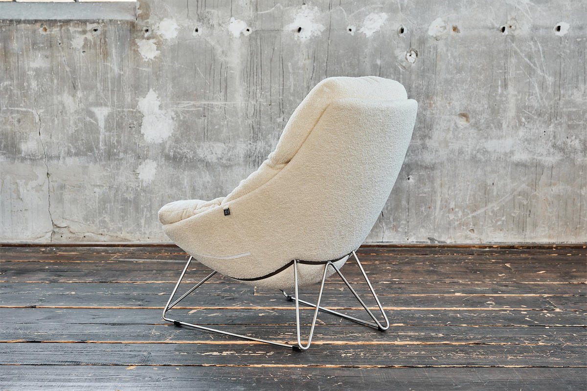 RELAXSESSEL AVON Beige Webstoff - Beige/Silberfarben, Textil/Metall (78/93/105cm) - KAWOLA