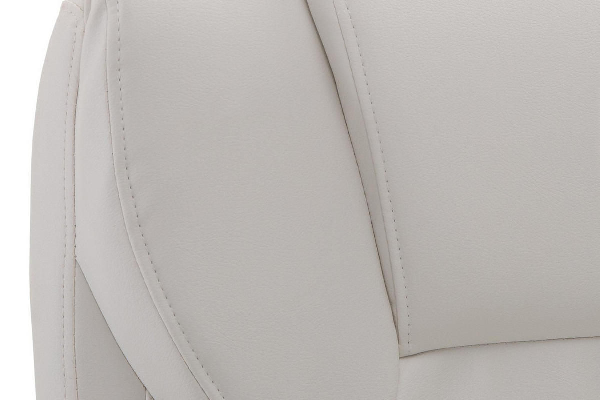 CHEFSESSEL Lederlook Weiß - Weiß/Grau, Kunststoff/Textil (65/109/73cm) - CLP