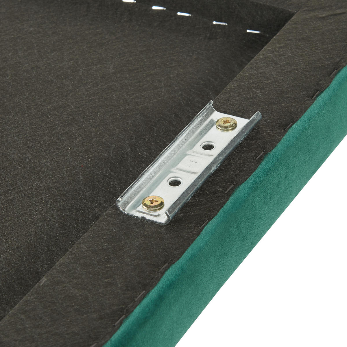 ČELO POSTELE Tervo - zelená barva, kompozitní dřevo/textil (140/50/5cm) - [en.casa]