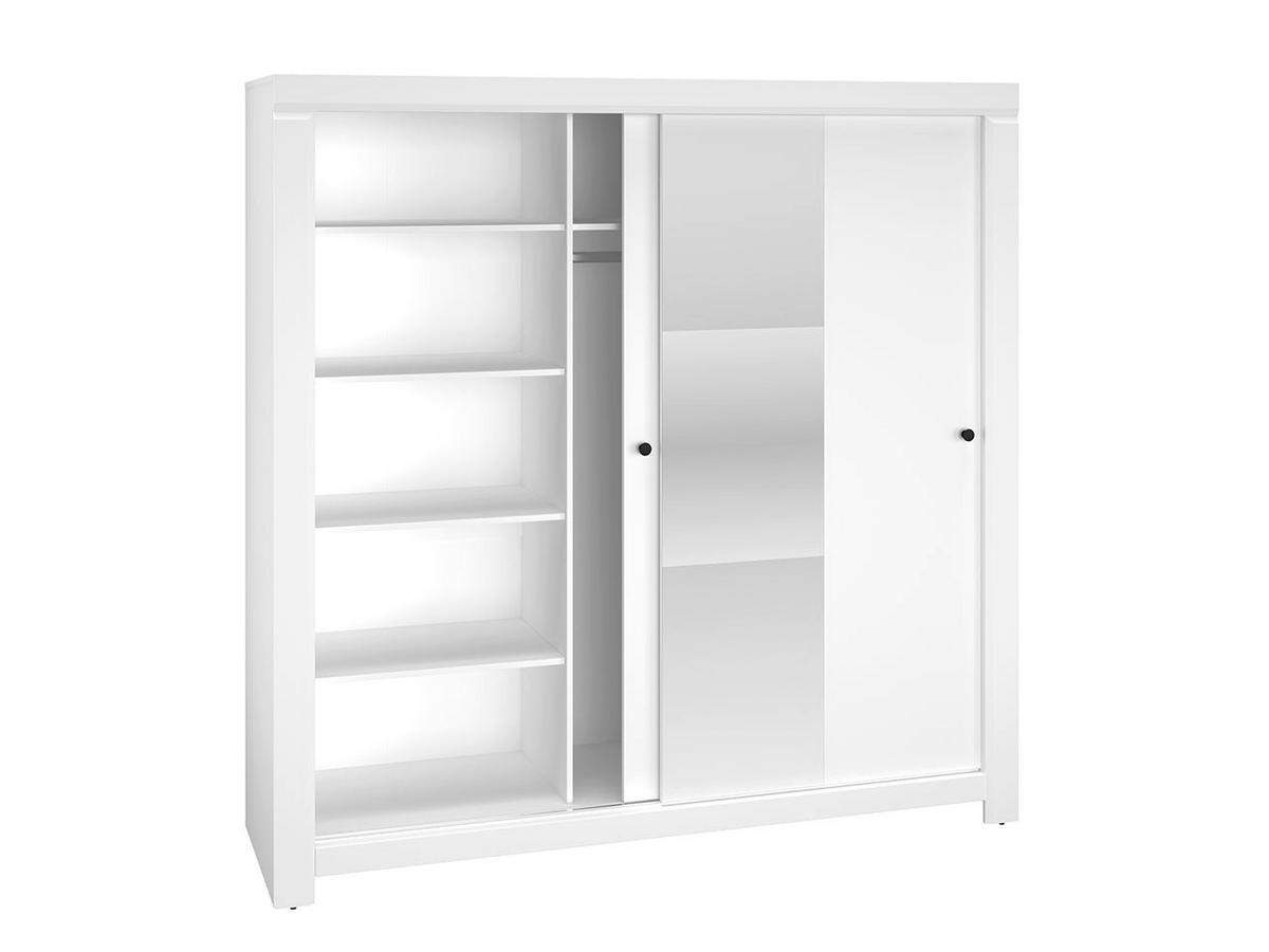 KLEIDERSCHRANK – 200 cm – Lahti – Weiß - Weiß, Holzwerkstoff (200/201/62cm) - hi-markt