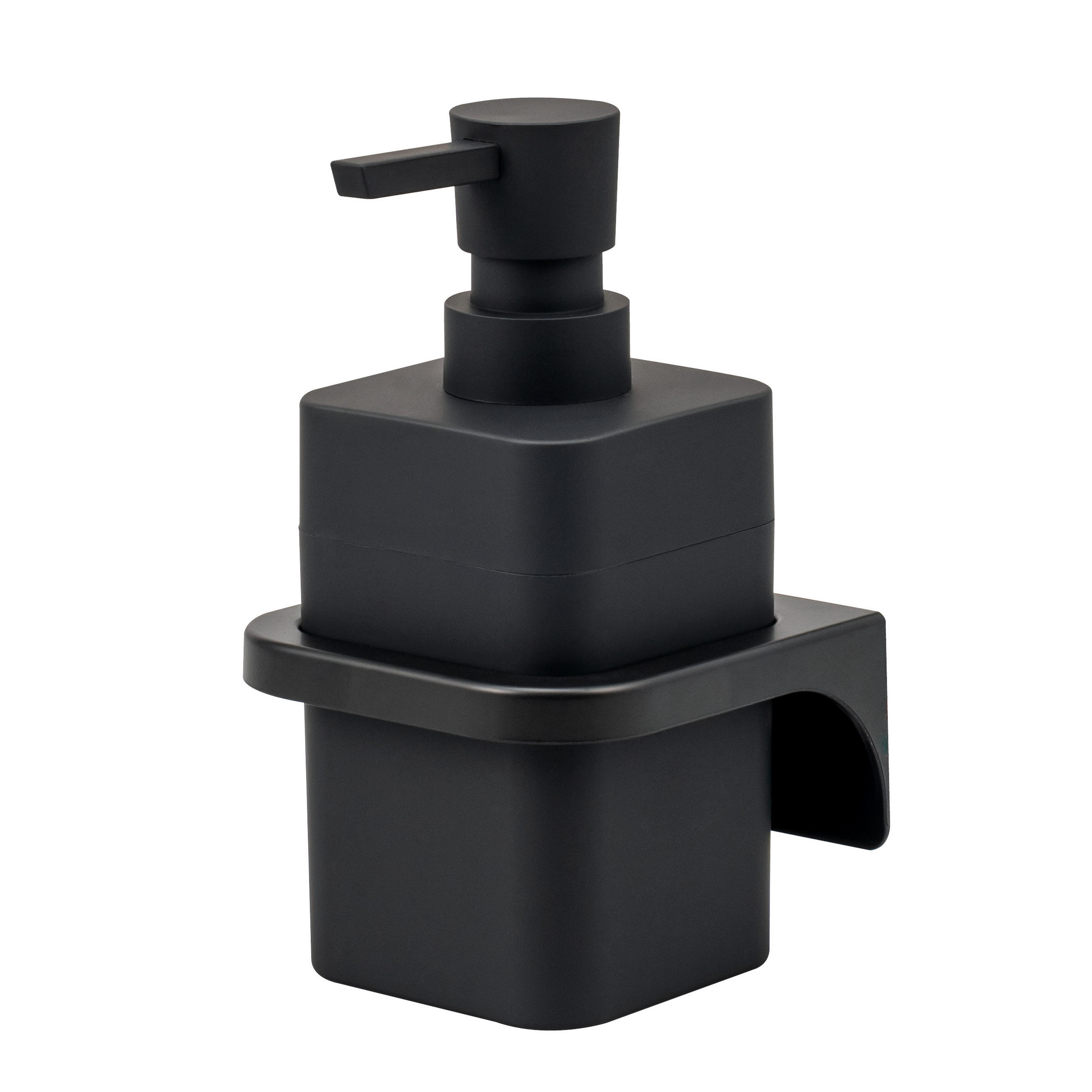 SEIFENSPENDER SAVONA Softtouch, schwarz, eckig - Schwarz, Kunststoff (9/15.5/10cm) - bremermann