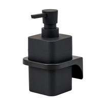 SEIFENSPENDER SAVONA Softtouch, schwarz, eckig - Schwarz, Kunststoff (9/15.5/10cm) - bremermann