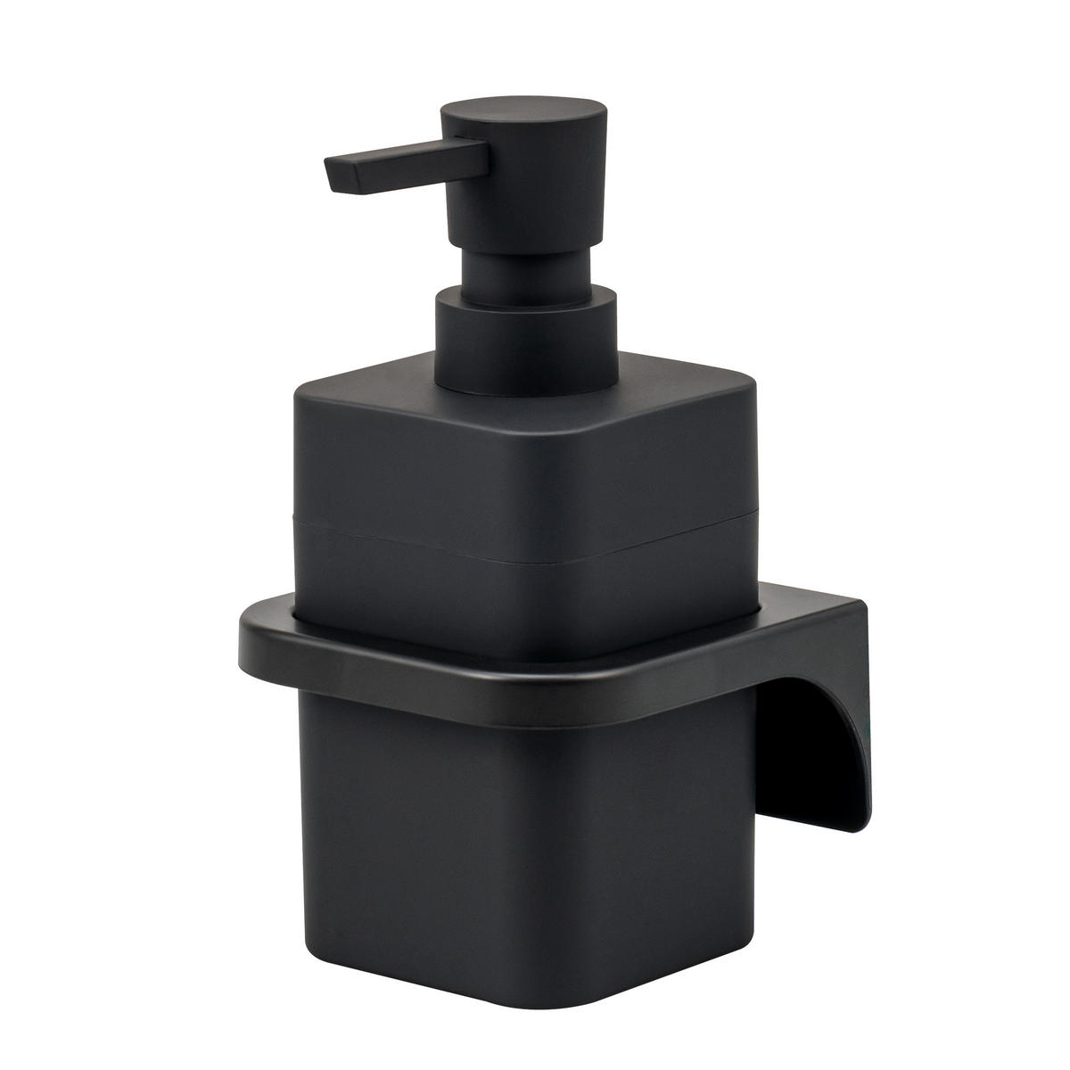 SEIFENSPENDER SAVONA Softtouch, schwarz, eckig - Schwarz, Kunststoff (9/15.5/10cm) - bremermann