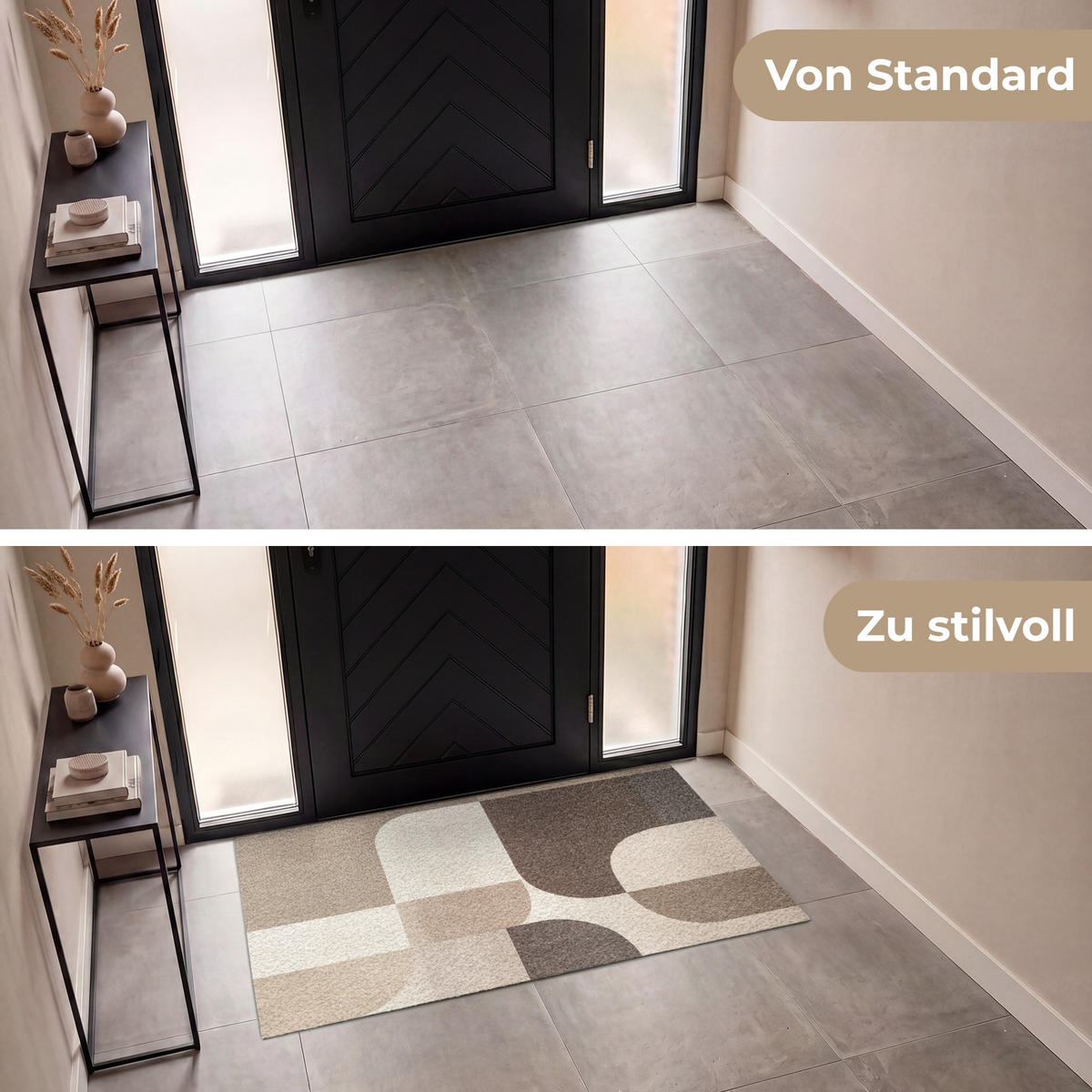 FUSSMATTE Geometrisch - Gewebte Struktur - Modern Fußabtreter 150x90 cm - Beige, Kunststoff (150/90cm) - MuchoWow