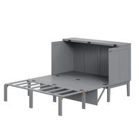 SCHRANKBETT 140/200 cm grau mit Lattenrost und Hochschrank-Design - Grau, Holz (140/200cm) - OKWISH