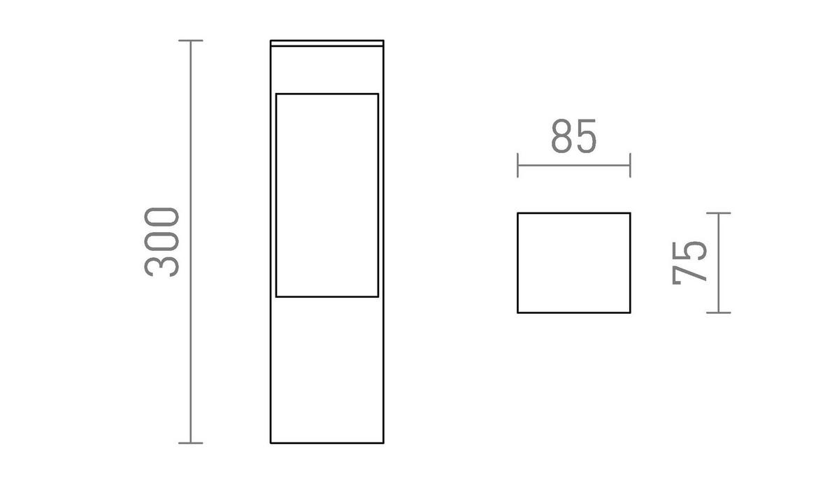 AUSSENLEUCHTE TORIN 30 Schwarz 7 W IP65 - Schwarz, Metall (75/85/30cm) - Rendl