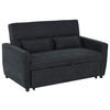 SCHLAFSOFA Chaiselongue Sofabett 2-Sitzer Stoffsofa Sofagarnitur Schwarz - Schwarz, Holz (90/88.5/155cm) - HOMCOM