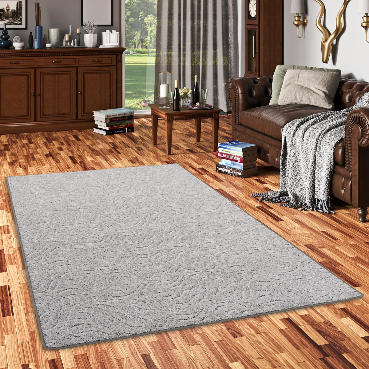 KONTURENSCHNITT HOCHFLOR LANGFLOR TEPPICH FRIEDA - Grau, Textil (200/250cm) - Snapstyle