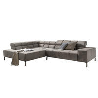 ECKSOFA MIT RELAXFUNKTION NELSON Silber Velvet - Silberfarben, Textil (321/116cm) - KAWOLA