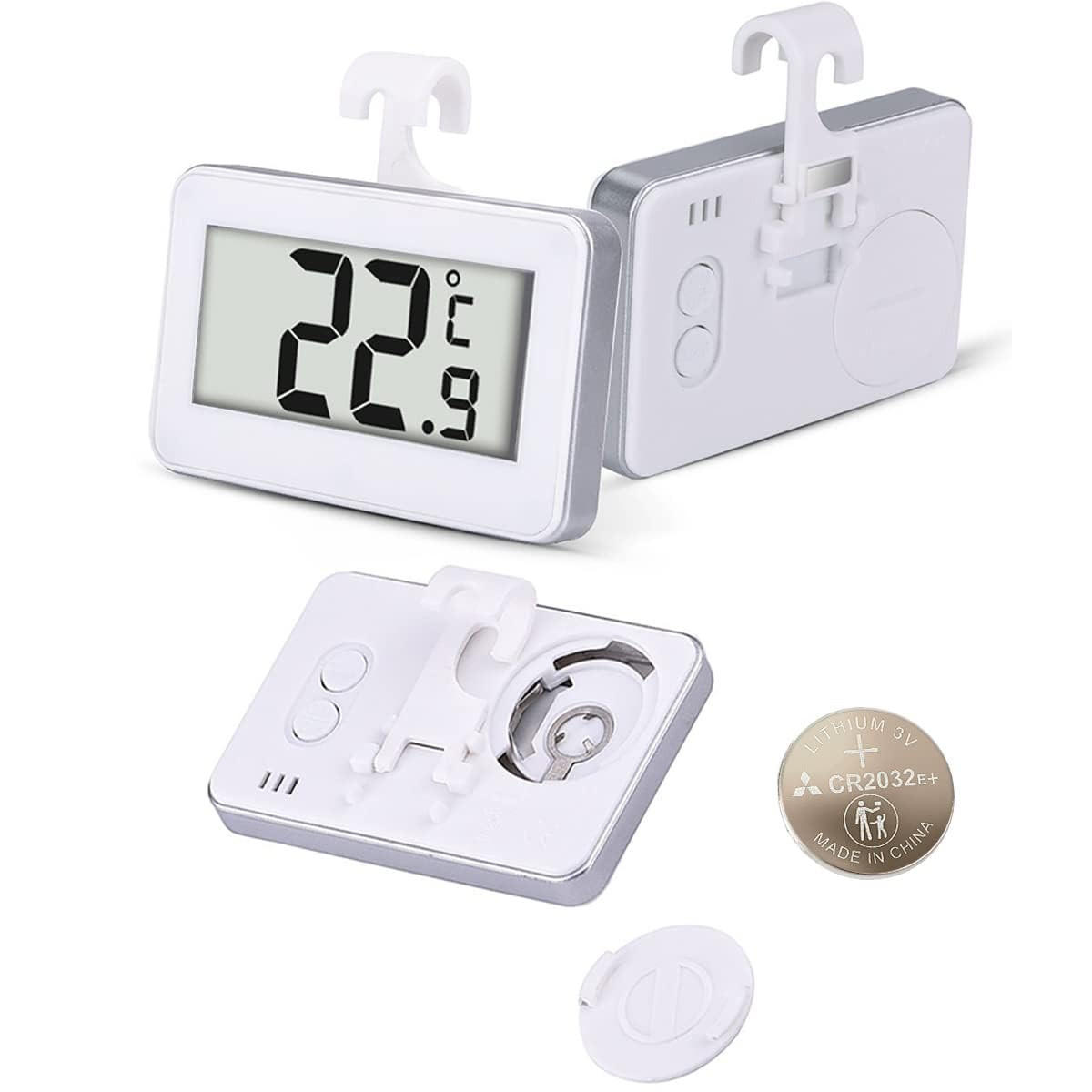 KÜCHENTHERMOMETER Mit Gut Lesbarem LCD-Anzeige Lesen Weiß - Weiß, Kunststoff - Kaket