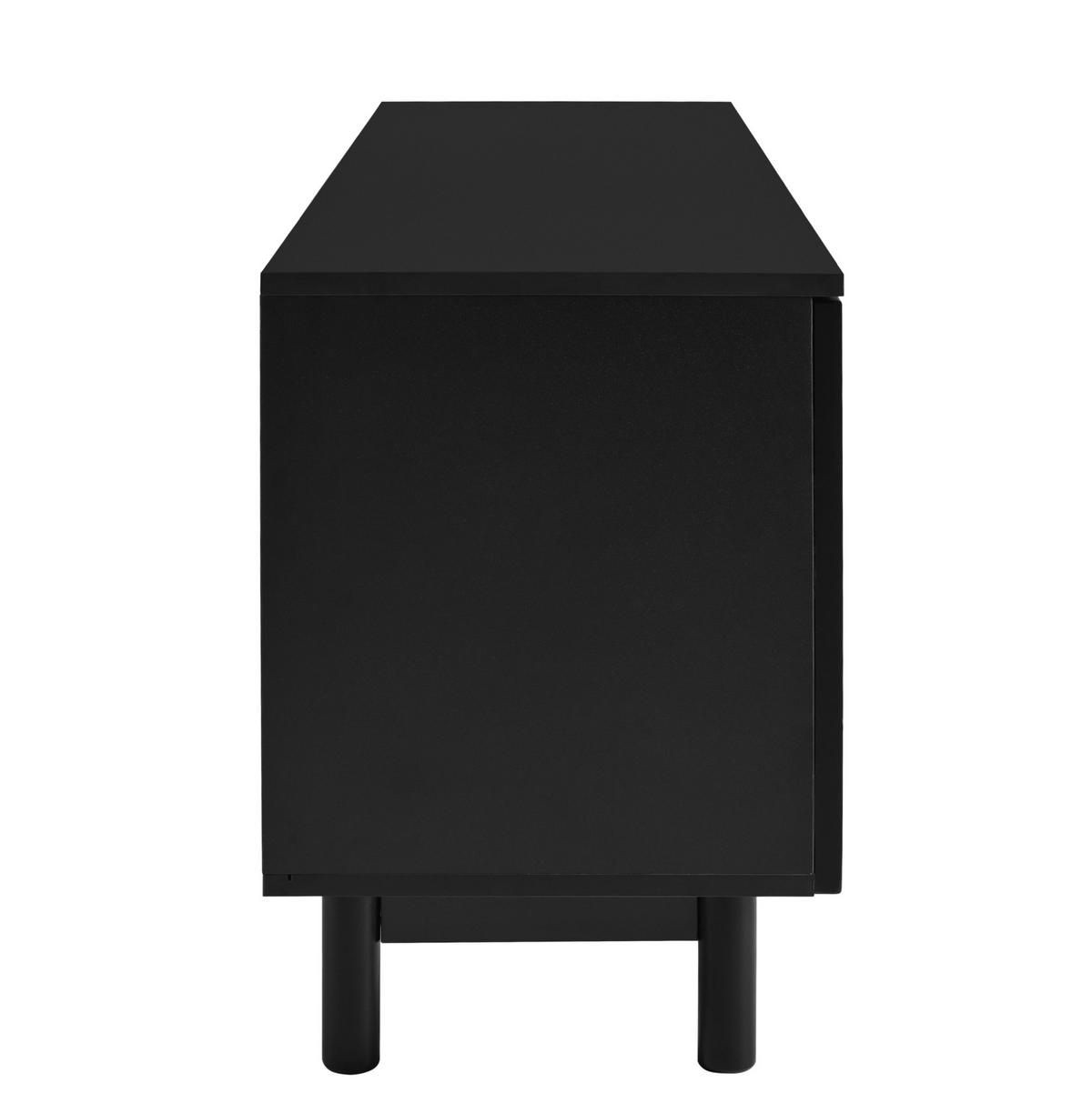 TV-LOWBOARD 175/38/56 cm mit 4 Türen und Push-to-Open-System - Schwarz, Holzwerkstoff (175/56/38cm) - BEAOK
