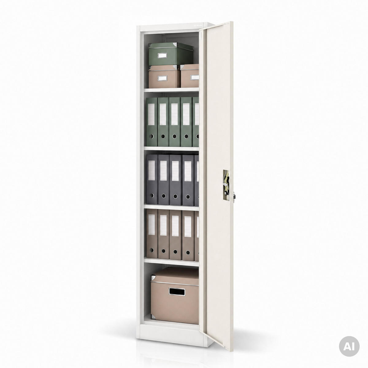 AKTENSCHRANK ALEX - Beige/Weiß, Metall (45/185/40cm) - Jan Nowak