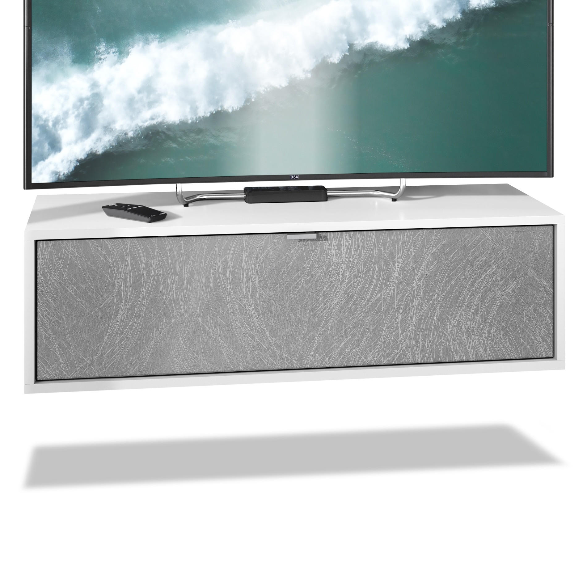 Vladon Lowboard Silber 100x29x37 cm