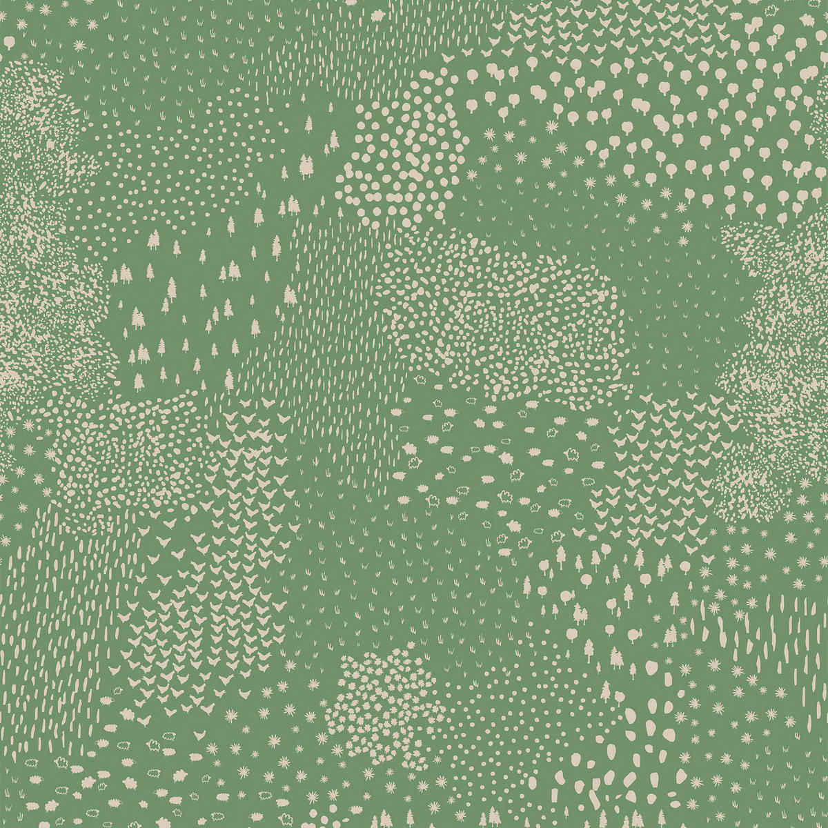 VLIESTAPETE Mono Farm 1005x52cm - Grün, Papier/Kunststoff (52/1000cm) - Joules