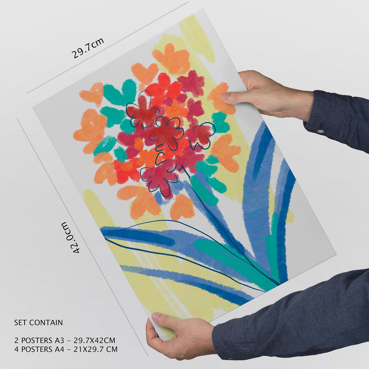 POSTER Set Mit 6 Venenflora In Blume Zusammenfassung A3 & A4 Rahmenlos - Klar, Papier (29/3cm) - Nacnic