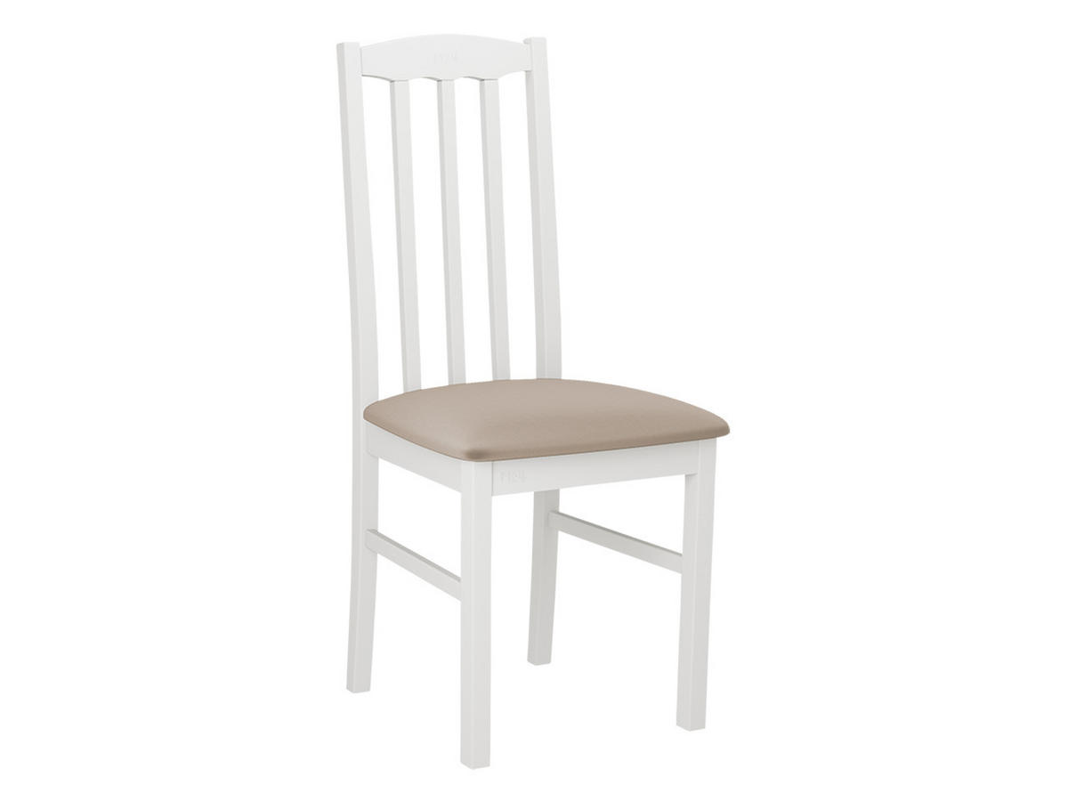 STUHL Bos XII, Holzfarbe: Weiß - Beige/Weiß, Holz (43/90/48cm) - MIRJAN24