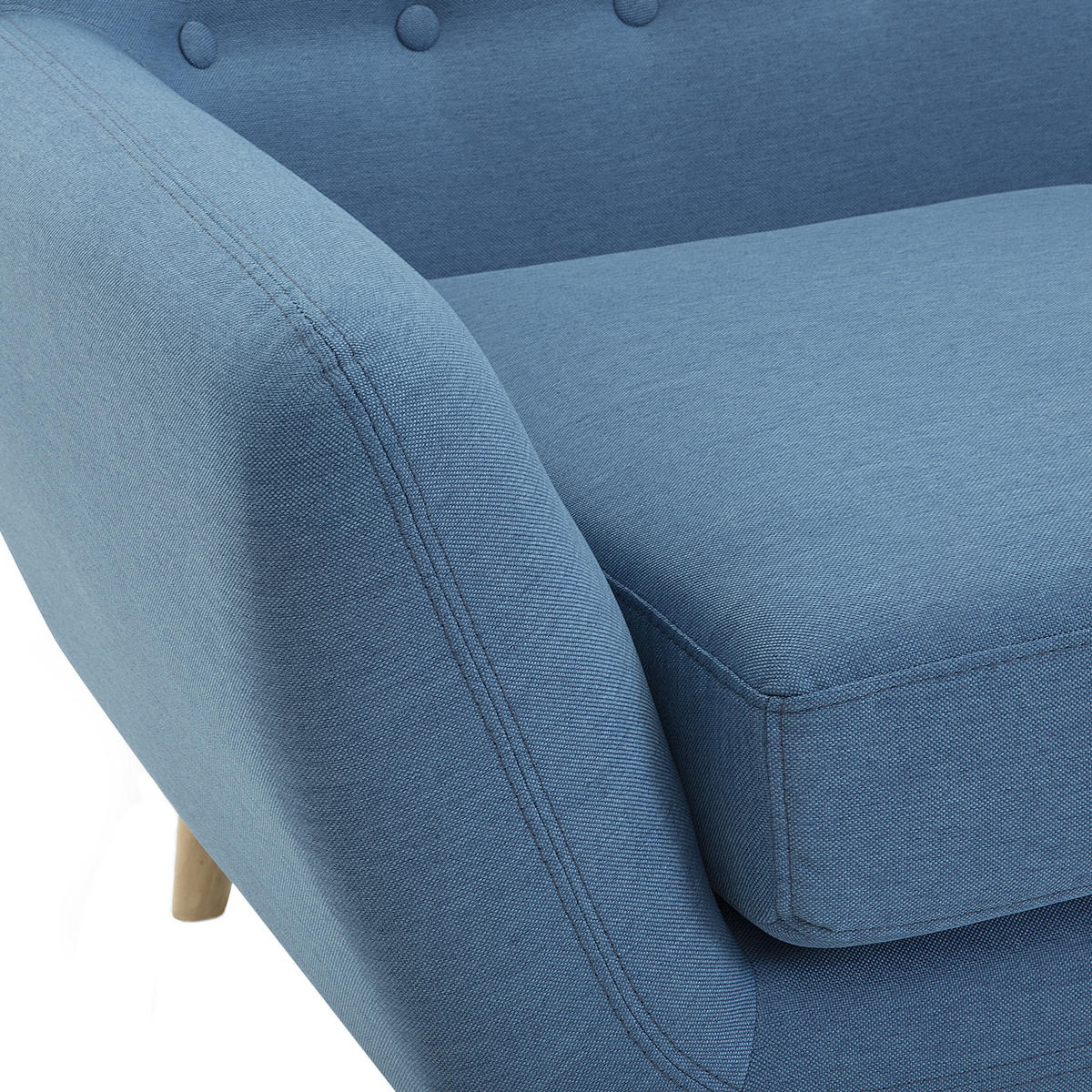 3-SITZER-ECKSOFA Polyester Blau rechtsseitig Motala - Blau, Textil (176/138cm) - Beliani