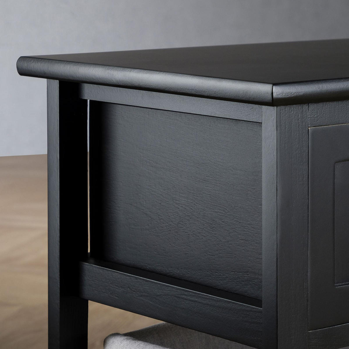 NACHTTISCH AKURE - Schwarz, Holz (50/46/31cm) - IDIMEX