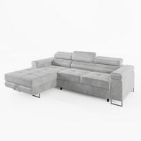 ECKSOFA VEMO MINI Links Hellgrau Velour-Stoff Kompakter Komfort für Wohnräume - Hellgrau, Textil (235/175cm) - Barchello