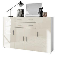 HIGHBOARD Aron Fronten in Creme Hochglanz - Creme, Holzwerkstoff (166.5/106.5/35cm) - Vladon