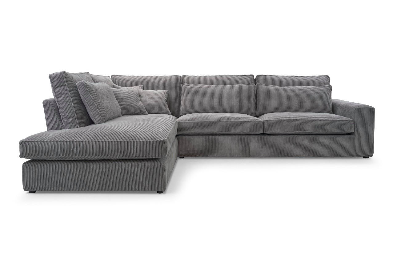 ECKSOFA Comforto MINI CORD 280 x 224 cm Ausrichtung links - Dunkelgrau, Textil (224/280cm) - AN-Moebel 4u
