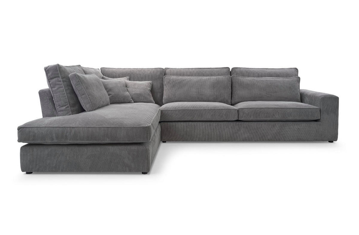 ECKSOFA Comforto MINI CORD 280 x 224 cm Ausrichtung links - Dunkelgrau, Textil (224/280cm) - AN-Moebel 4u