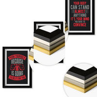 WANDBILDER 3er-Set - 20x30 cm Schwarzer Rahmen - Motivation, Training, Selbstentwicklung - Schwarz, Kunststoff (20/30cm) - ArtPrintCave