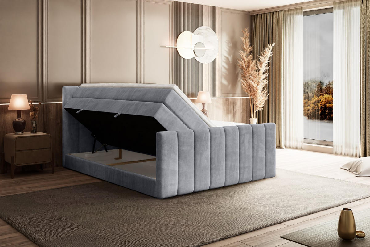 BOXSPRINGBETT OTTA-Z KING - 140x200 - H3/H4 - Hellgrau - Hellgrau, Holzwerkstoff (140/200cm) - ALTDECOR