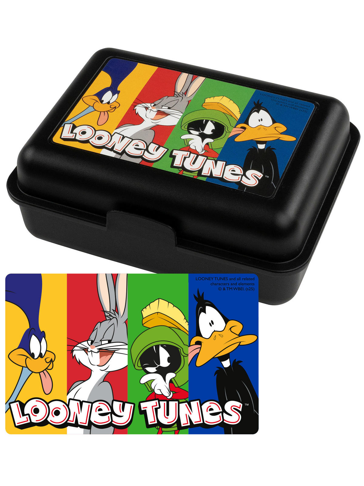 BROTDOSE Looney Tunes Road Runner, Bugs Bunny, Marvin & Daffy Duck Schwarz 17,5 x 12,8 x 6,9 cm - Schwarz, Kunststoff (17.5/6.9/12.8cm) - Looney Tunes