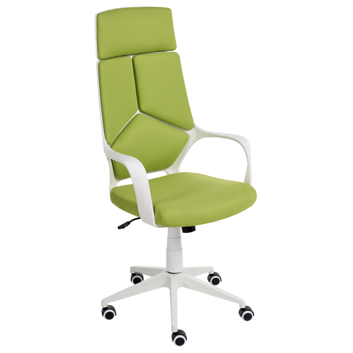 BÜROSTUHL Limettengrün Delight - Limette/Weiß, Textil (64/116/64cm) - Beliani