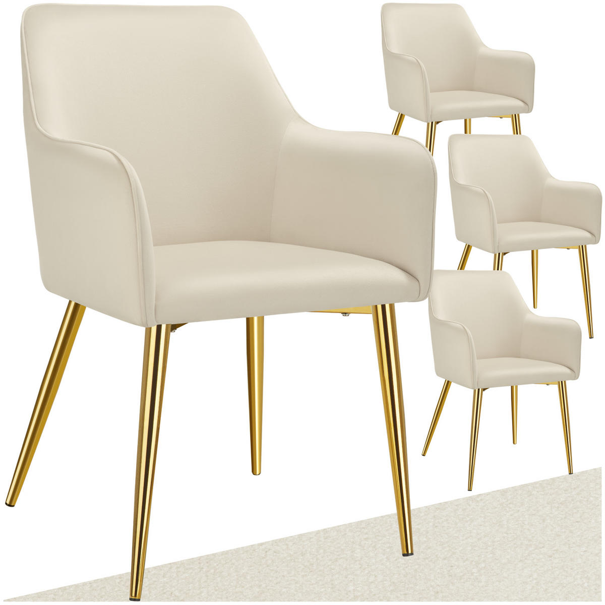 ARMLEHNSTUHL Avane ,55 x 63,5 x 86,5 cm,beige - Beige, Textil (55/86.5/63.5cm) - tectake