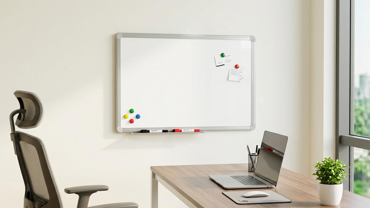 WHITEBOARD Magnetisch 60x40cm - PREMIUM EXPO Alurahmen - Weiß, Metall (60/40/1.6cm) - ALLboards