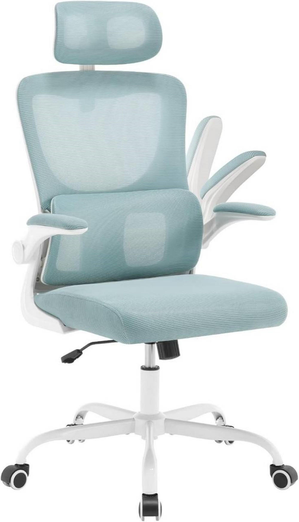 BÜROSTUHL ergonomisch, Netzstoff, Blau - Blau/Schwarz, Kunststoff/Textil (62/116/69.5cm) - Woltu