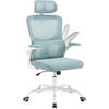 BÜROSTUHL ergonomisch, Netzstoff, Blau - Blau/Schwarz, Kunststoff/Textil (62/116/69.5cm) - Woltu